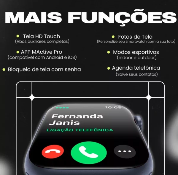 Microwear W10 OLED | 46mm | Serie 10 | NFC | ChatGPT | Tradutor - Image 7