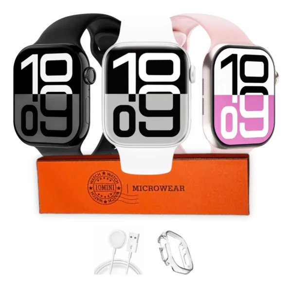 Microwear W10 Mini 42mm | 1GB | Serie 10 | Amoled | NFC | Ciclo Feminino | Chat GPT | Tradutor - Image 2