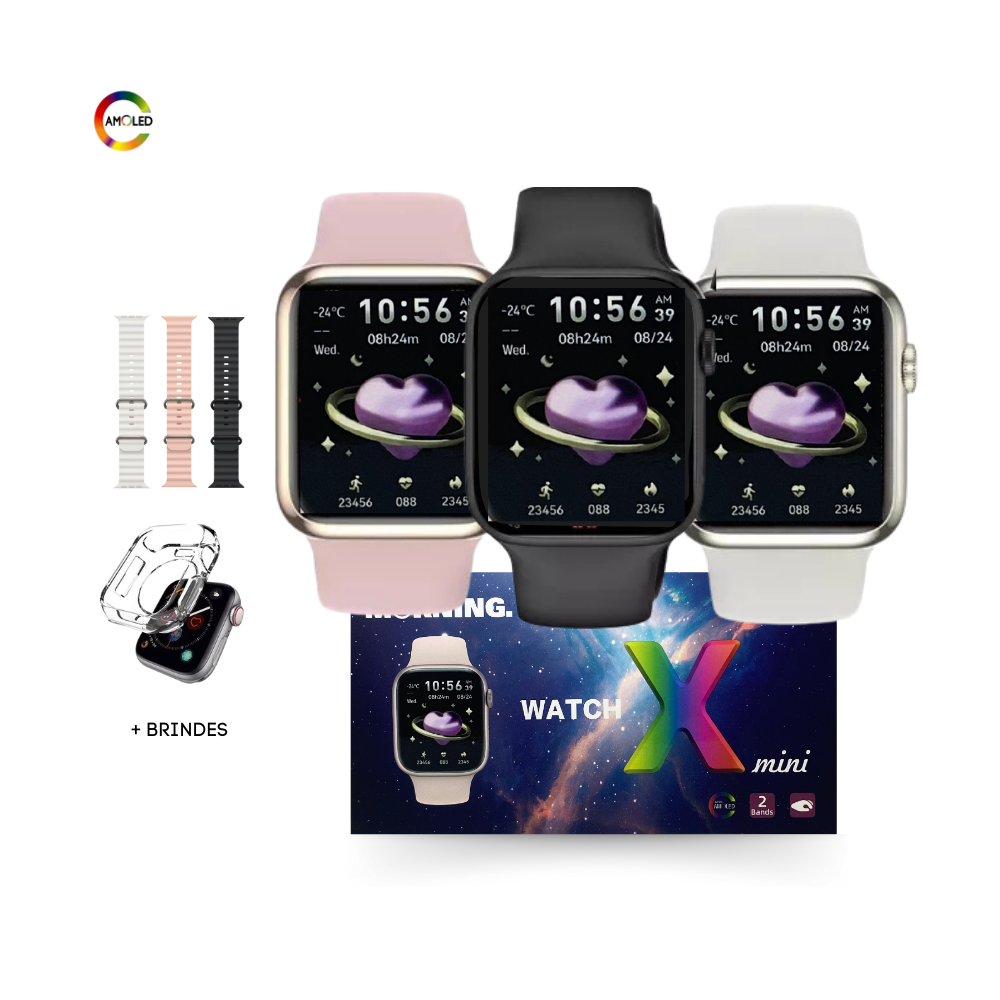 X Mini Pro Amoled 41mm Amoled 2 Pulseiras