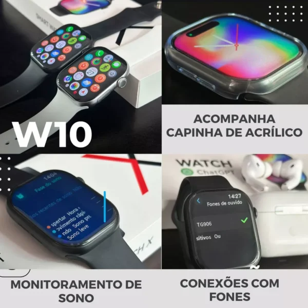 Microwear W10 OLED | 46mm | Serie 10 | NFC | ChatGPT | Tradutor - Image 5