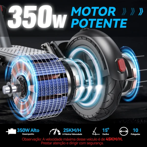 Patinete Elétrico Scooter Premium Adulto | Vel máxima 32km/h | Até 100kg | 22km autonomia - Image 6