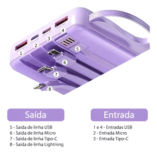 Powerbank TURBO Carreg Portatil 22,5W 10.000 mAh - Imagem 7