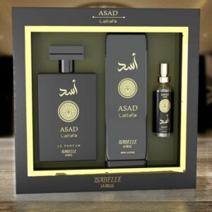 KIT  ASAD Creme Hidratante 200mL, Perfume Asad 100mL e Perfume Hair 15mL. Isabelle La Belle
