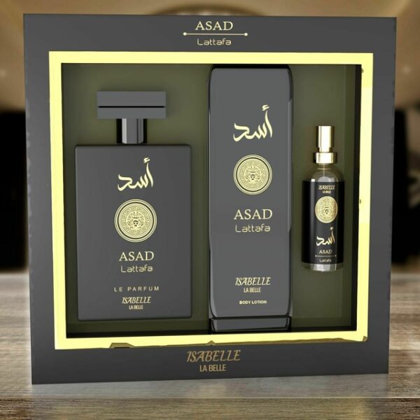 KIT  ASAD Creme Hidratante 200mL, Perfume Asad 100mL e Perfume Hair 15mL. Isabelle La Belle