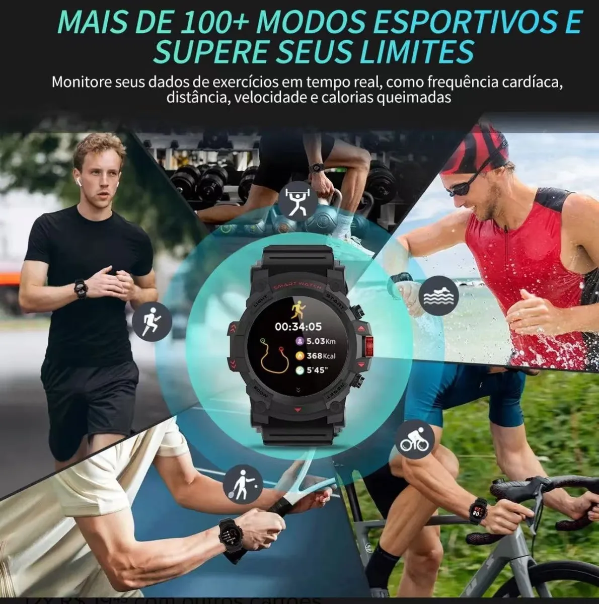 Peje Sport Militar G01c Gps Prova Da Agua IP68 - Imagem 5