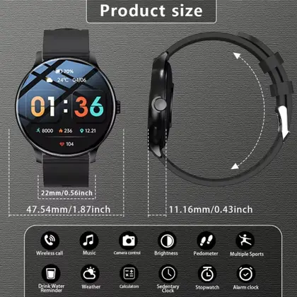 LAXASFIT GT2 |Tela Amoled | NFC | Assistente de Voz | Sport | 2 pulseiras - Imagem 3